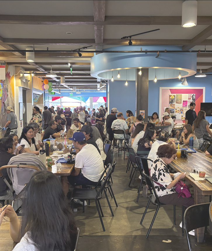 Diners inside the 4th Street Market food hall